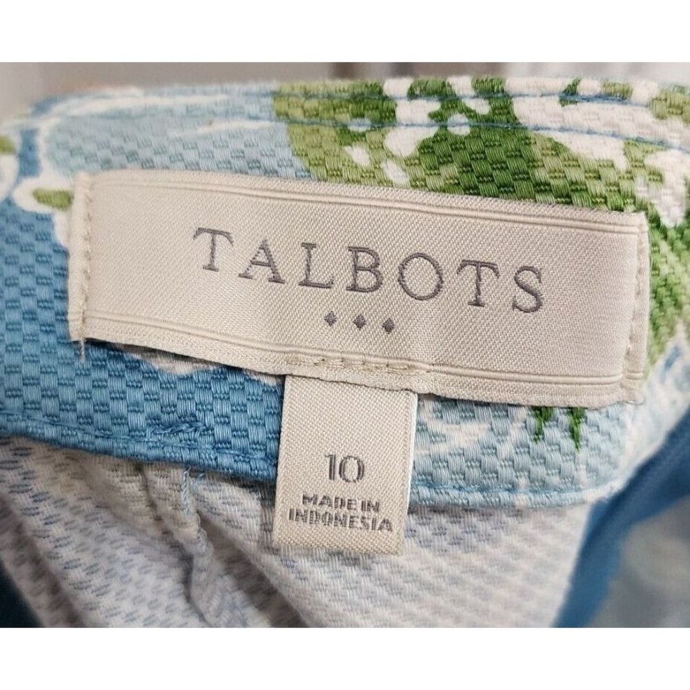 Talbots Women's Short Straight‎ Pencil Skirt Back Zip Blue Green Floral Size 10 - Picture 5 of 7